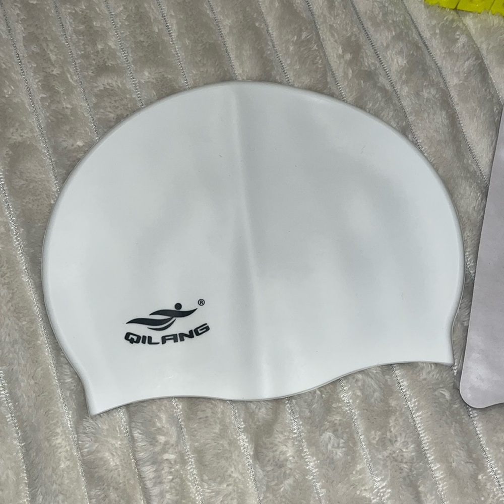 NEW! White Silicone Swim Cap